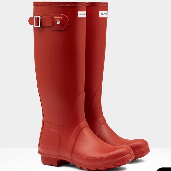 military red hunter rain boots